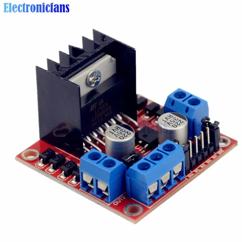 

High Anti-interference Ability! Dual Channel H-Bridge Motor Driver Board L298N DC Stepper Motor Driving Module 5V 2A For Arduino