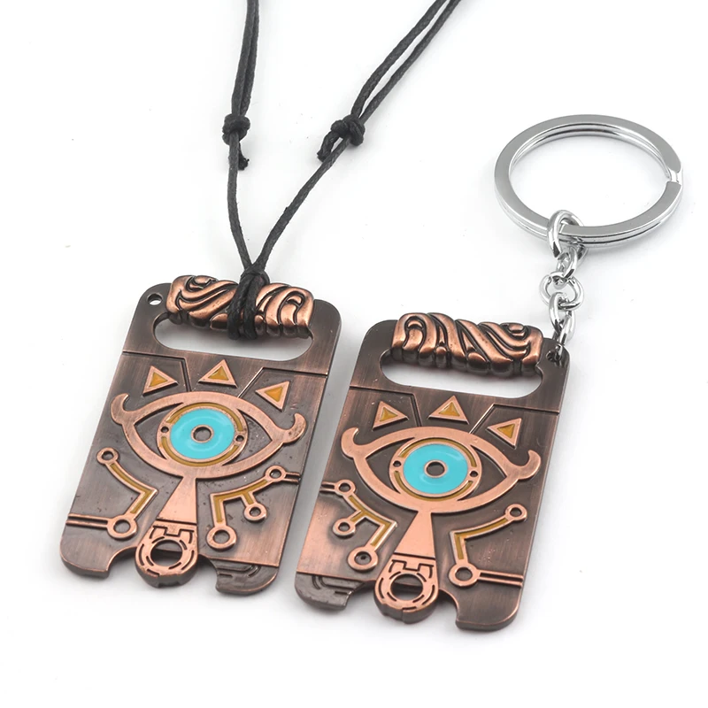 

RJ New The Legend of Zelda Breath of the Wild Keyring Antique Copper Anime Game Big Eyes Vintage Metal keychain Charm Gifts