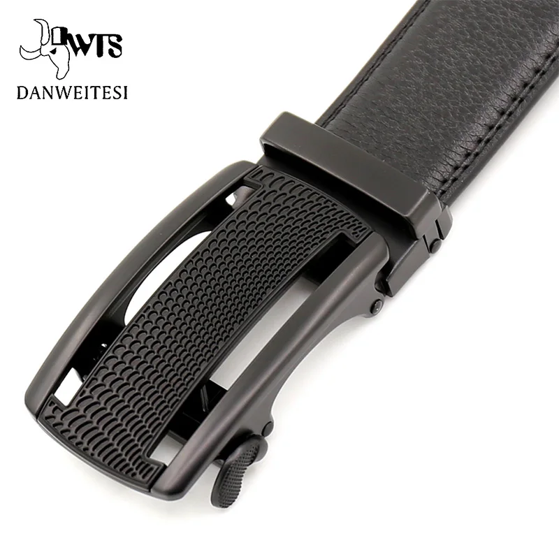

[DWTS] genuine Leather Belts for Men cowhide strap for male automatic buckle belts for men alloy buckle belts 90-130cm