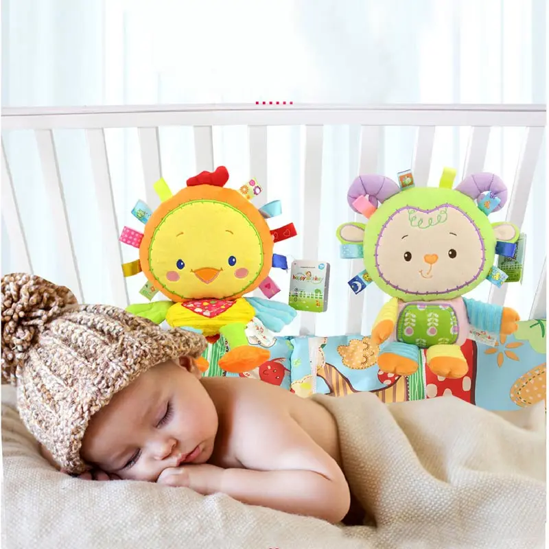 

Baby BB Rattle Toys Stuffed Plush Animal Comforting Appease Dolls Infant Educational Toys Gift for Toddler Kids 0-12 Months