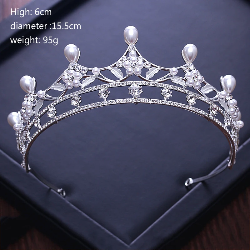 Silver Gold Color Crystal Crowns Bride Tiara Fashion Queen For Wedding Hair Jewelry Accessories