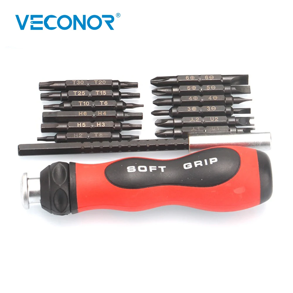 

Veconor 15PCS Stretch Precision Screwdriver Set of Tools Multitools Blackened Polish Magnetic Bits With Plastic Case Packed