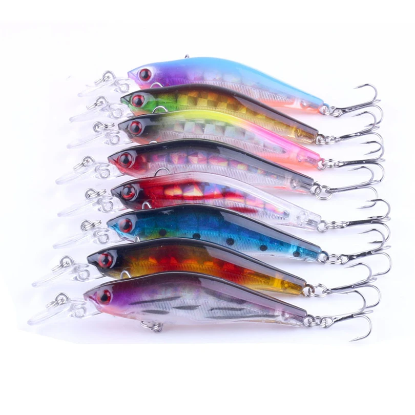 8pcs Wobblers Laser Minnow Fishing Lures Crank Bait Hooks Bass Tackle fake lure Salt water Freshwater Fish Attracting A70 8pcs Wobblers Laser Minnow Fishing Lures Crank Bait Hooks Bass Tackle fake lure Salt water Freshwater Fish Attracting A70