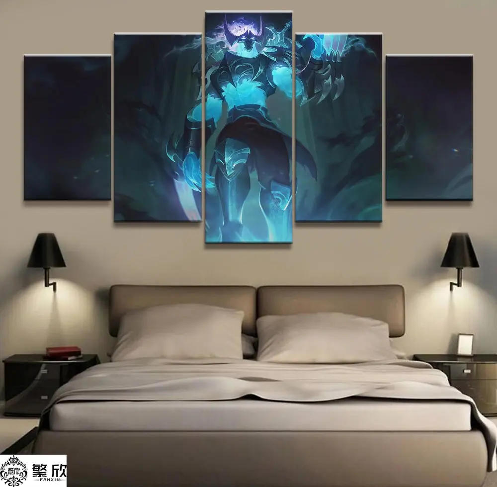 

5 Panel LOL League of Legends Zed Game Canvas Printed Painting For Living Room Wall Art Decor HD Picture Artworks Poster