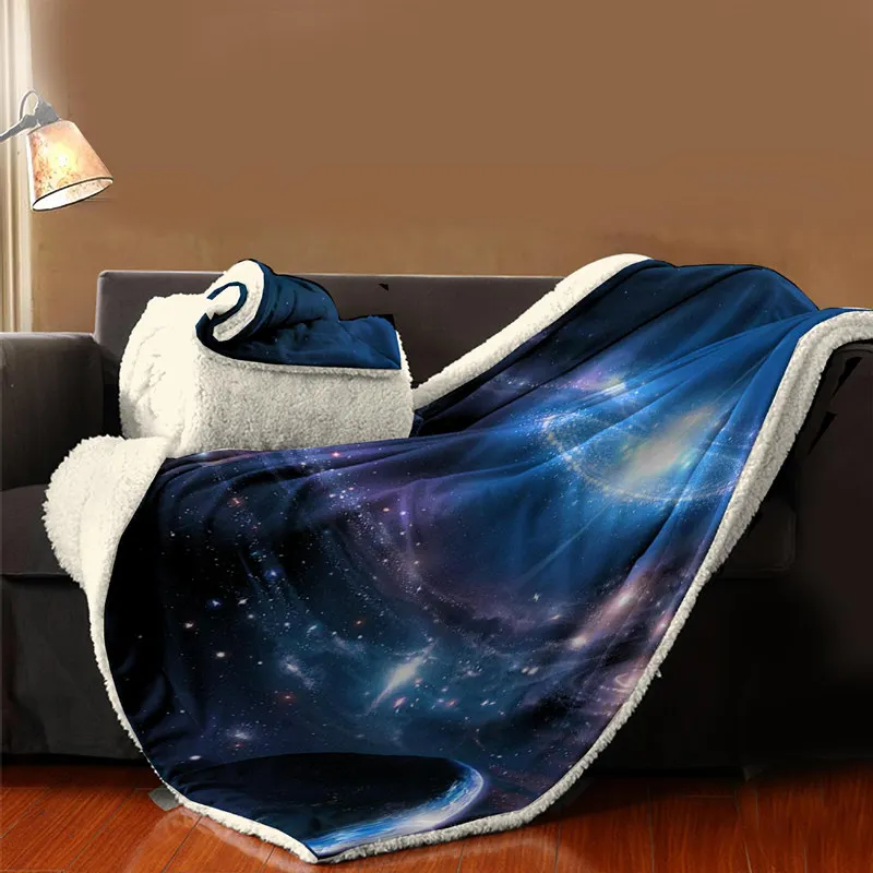 3D Galaxy Stars напечатанное одеяло для взрослых теплое носимое флисовое женское мягкое одеяло из микрофибры