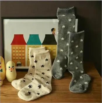 

Fashion 0-2 years old unisex baby star knee hip mid-calf length socks boys girls children socks 6 pairs/lot mix wholesale