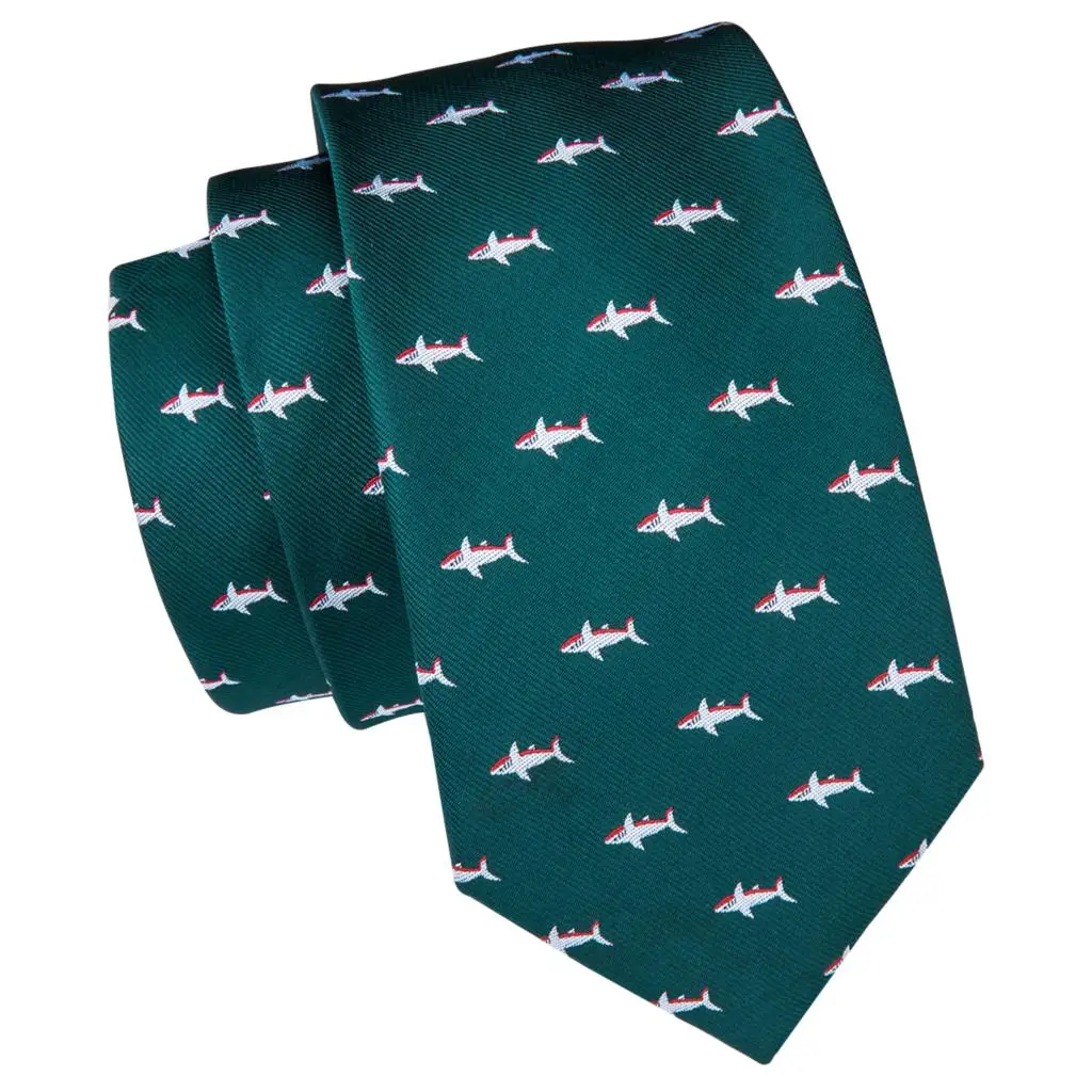 Hi-Tie, роскошный Шелковый мужской галстук, набор, животное, дизайнерский, синий, зеленый, модный, Свадебная вечеринка, мужские галстуки и носовые платки, запонки, набор, галстук