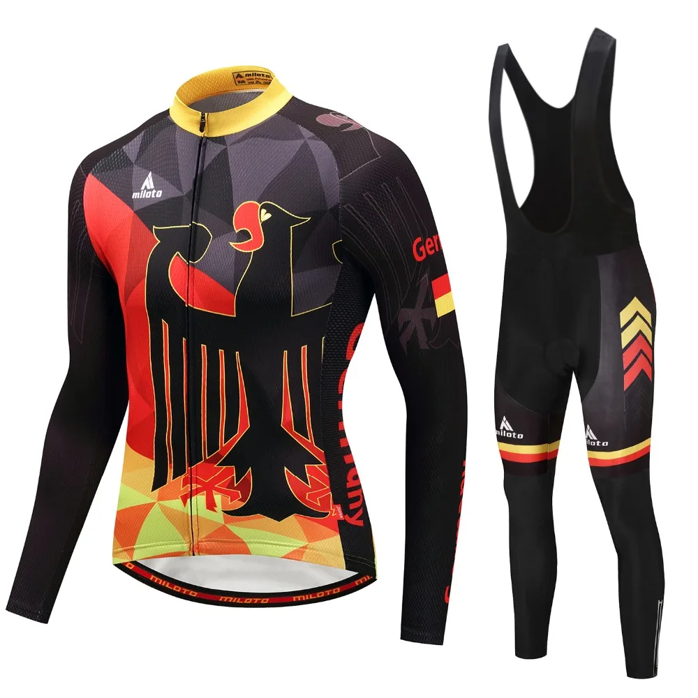 Buy Reflective Men's Long Sleeve Cycling Jerseys Set Racing Bike Riding Jersey