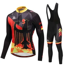 Reflective Men’s Long Sleeve Cycling Jerseys Set Racing Bike Riding Jersey and Pants 2017 Bicycle Clothing S-4XL
