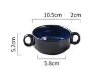 Синяя керамическая миска, миска для лапши, тарелка для еды, миска для супа, Салатница, поднос - Цвет: 220ml bowl