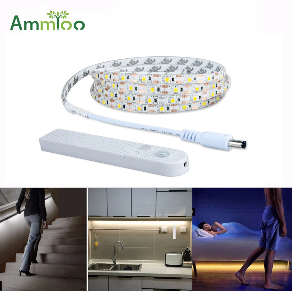 

5V Flexible Motion Sensor LED Strip 1M 2M 3M Led Light USB LED Tape TV Under Kitchen Cabinet Bed Stairs Wardrobe Lamp Decoration