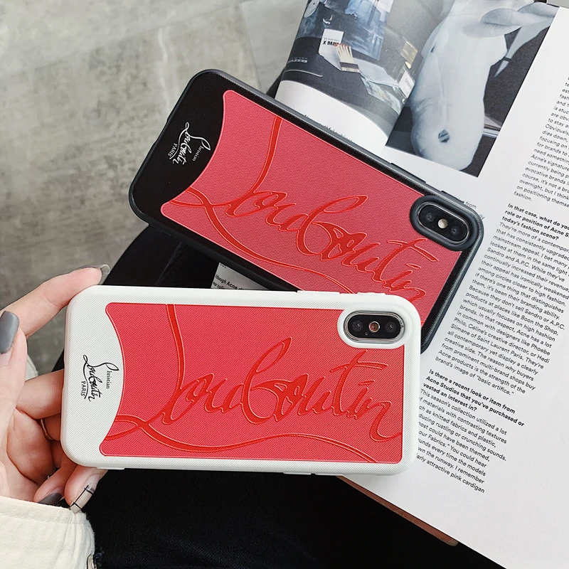 

Luxury Brand Red Sneakers Bottom Phone Case For iphone 7 7plus 8 6 plus X XR XS MAX cover for samsung galaxy S10 S8 S9 Note 9 E