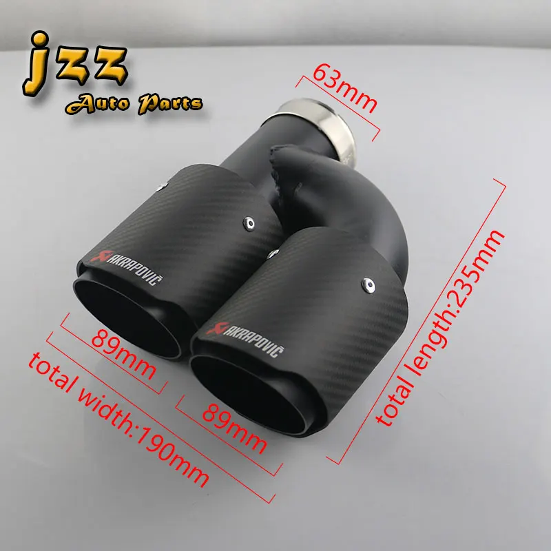 JZZ 1ps universal 63mm in 89mm out muffler pipe high quality stainless steel akrapovic black twill carbon fiber mate exhaust tip JZZ 1ps universal 63mm in 89mm out muffler pipe high quality stainless steel akrapovic black twill carbon fiber mate exhaust tip