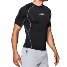 Летние кроссовки Пеший Туризм футболки дышащие спортивные дышащие быстрой сушки плотно короткий рукав Для мужчин футболка тонкий футболка Training