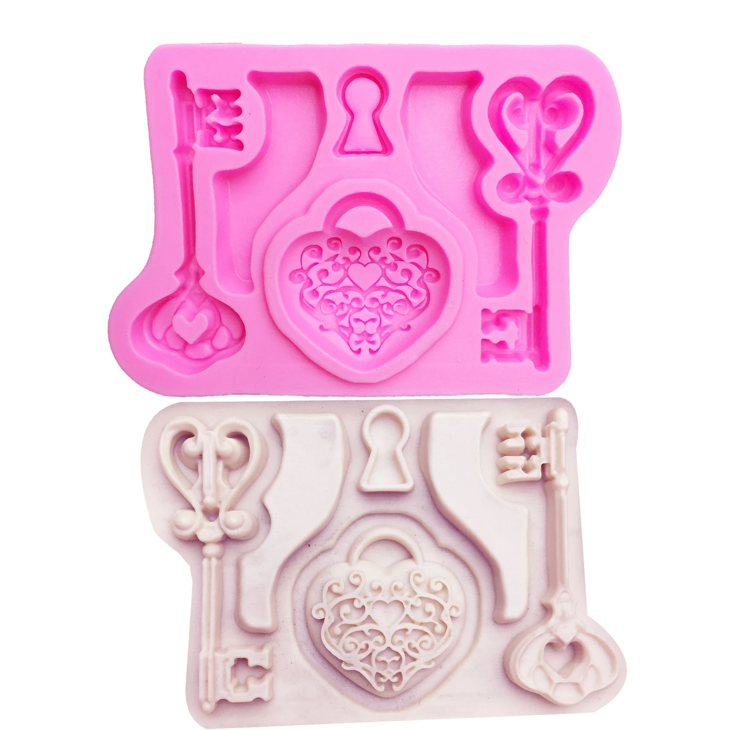 Love Lock Key Silicone Mold Sugarcraft Cake Chocolate Decor Mould Tools kim