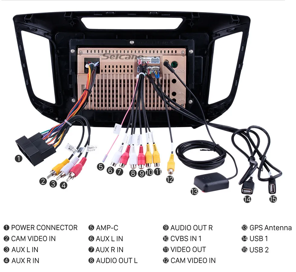 Discount Seicane 10.1" Android 8.1/7.1 Car Radio Bluetooth GPS Navigation for 2014 2015 Hyundai IX25 HD touchscreen Multimedia Player 20