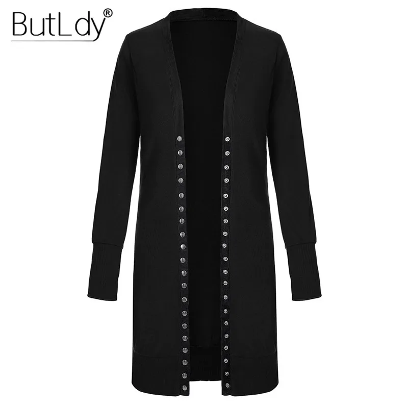 Long Sweater Women Buttons Knitted Cardigan Long Sleeve Ribbed Neckline Knitwear Coat Winter 2018 Fashion Jumpers Ladies Long Sweater Women Buttons Knitted Cardigan Long Sleeve Ribbed Neckline Knitwear Coat Winter 2018 Fashion Jumpers Ladies