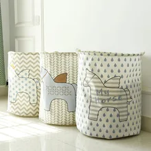 Мультфильм льняной стол Коробка для хранения держатель шеврон лошадь хлопок Прачечная Корзина Декор для дома корзина для хранения игрушек 40X50 см