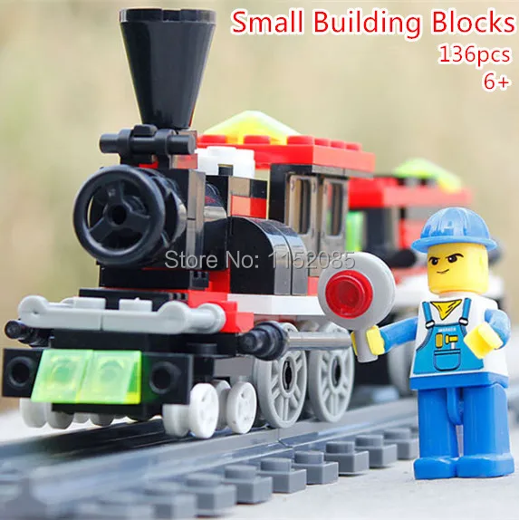 

Mini Train DIY 136pcs/set Building Block Bricks Assembles Particles Educational Toys Boys Gift