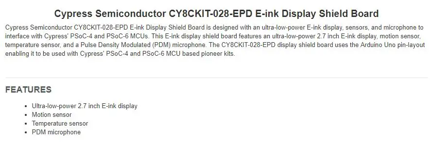 CY8CKIT-028-EPD INFO