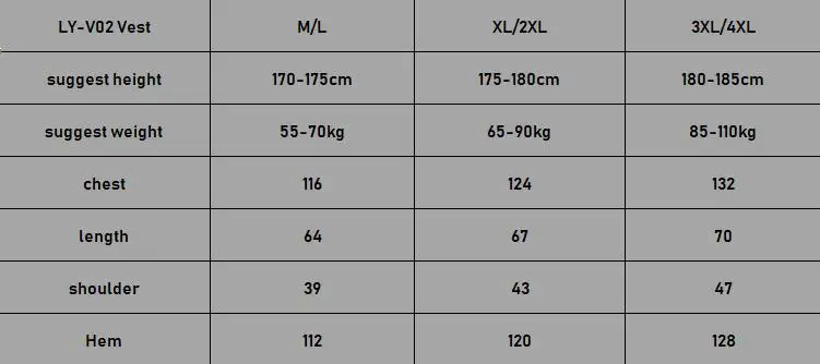 2 size chart