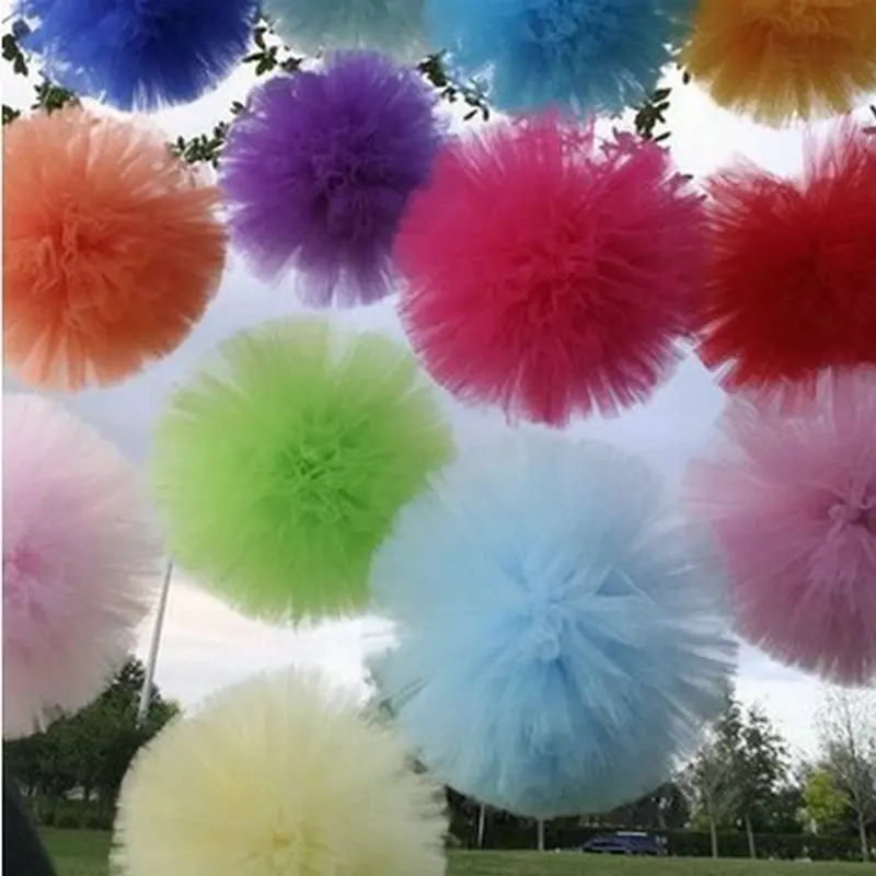 

8 inch 20cm Wedding decoration gauze ball European bouquet photo background marriage room birthday new year party decoration