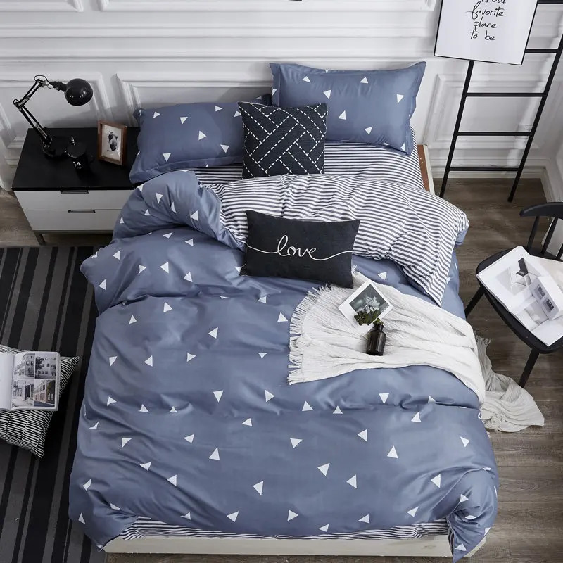 

Geometric Printed Bedclothes Set Quilt Cover Bed Sheet Pillowcase 3/4 pcs Comforter Bedding Set King Size Bed Linen Sets