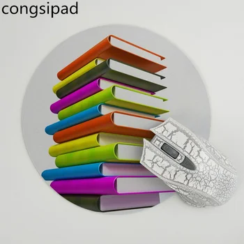 

congsipad Hot Sales A stack of books mouse pad gamer play mats Size for 200x200x2mm and 220x220x2mm Round Mousemats