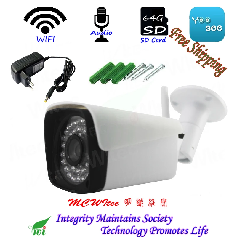 Beste MIC Audio Mini Reset Sd kaart IP Camera WIFI 1080 p 720 p IR CCTV Camera RTSP Metalen Outdoor Bullet ONVIF P2P security Alarm