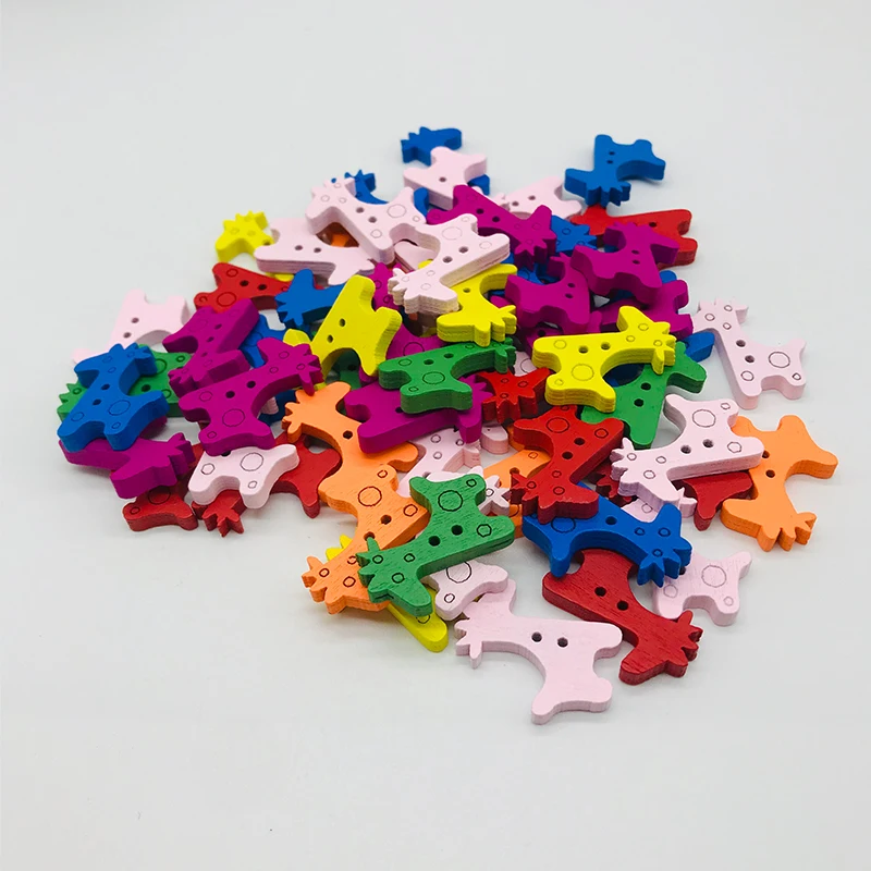 

Xindong Mixed Wood Giraffe Sewing Buttons For Kids Clothes Scrapbooking Decorative Wooden Craft Needlework DIY Accessories 7 pcs