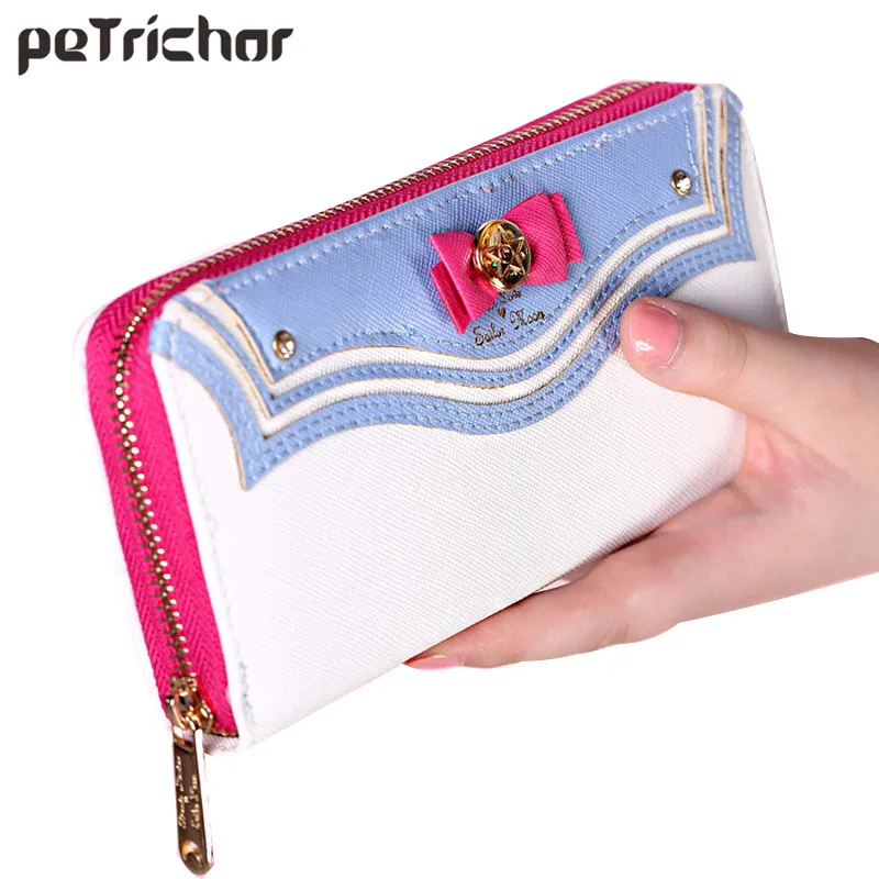 2018 Kawaii Sailor Moon Designer Leather Long Wallet Women Japanese Fashion Brand Lady Zipper ...