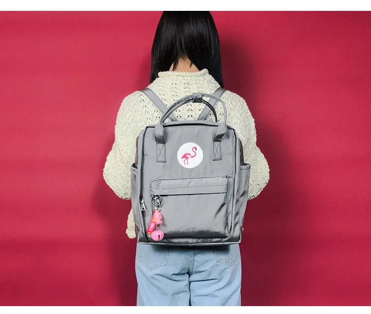 Harajukua, водонепроницаемый нейлоновый женский рюкзак, студенческий рюкзак для девушек, женский рюкзак с вышивкой фламинго, симпатичная дорожная сумка, Mochilas