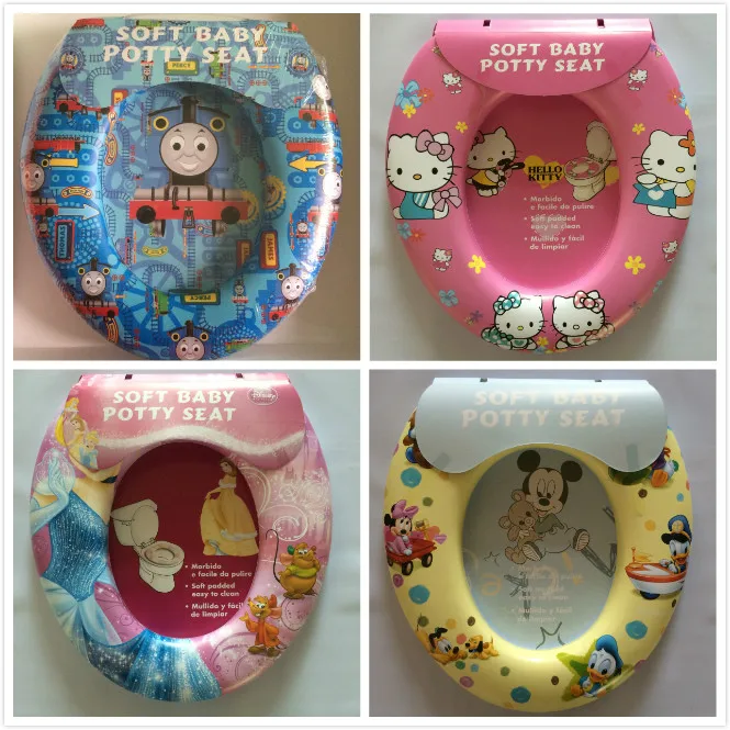 

Cartoon Colorful Children's Toilet Seat Toilet Comfortable Auxiliary Commode Pad PP + Sponge Material Soft Toilet Seat Cover