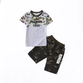 

Children Clothing Set 4-16 Years Old Boys Suits Camouflage Summer Clothes Boy Short Sleeve T-shirt + Shorts Sport Suit Set