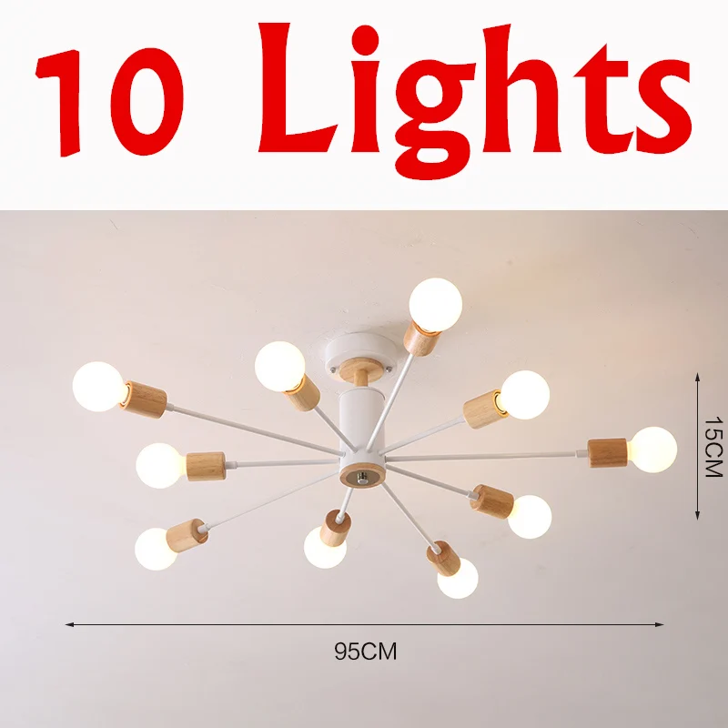 Стиль подвесные светильники винтажные лампы для гостиной индивидуальный кованый светильник E27 Светодиодный светильник для дома - Цвет корпуса: 10 Lights