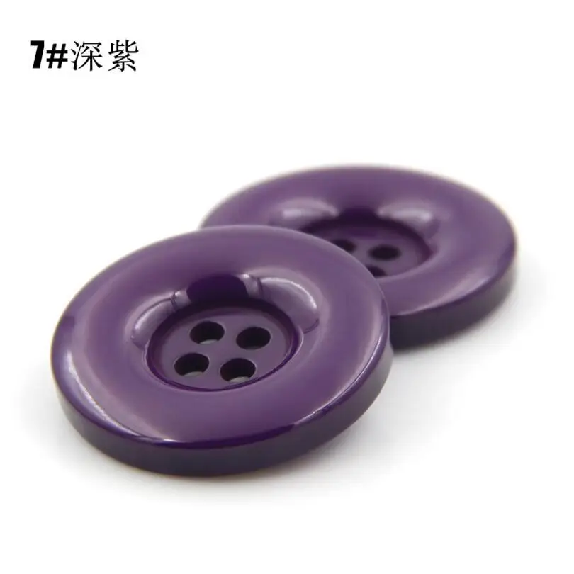 15mm 18mm 20mm 23mm 25mm 28mm 30mm 34mm 38mm 4 Hole Plastic Resin Round Buttons Black White Button For Sewing Scrapbooking DIY 6