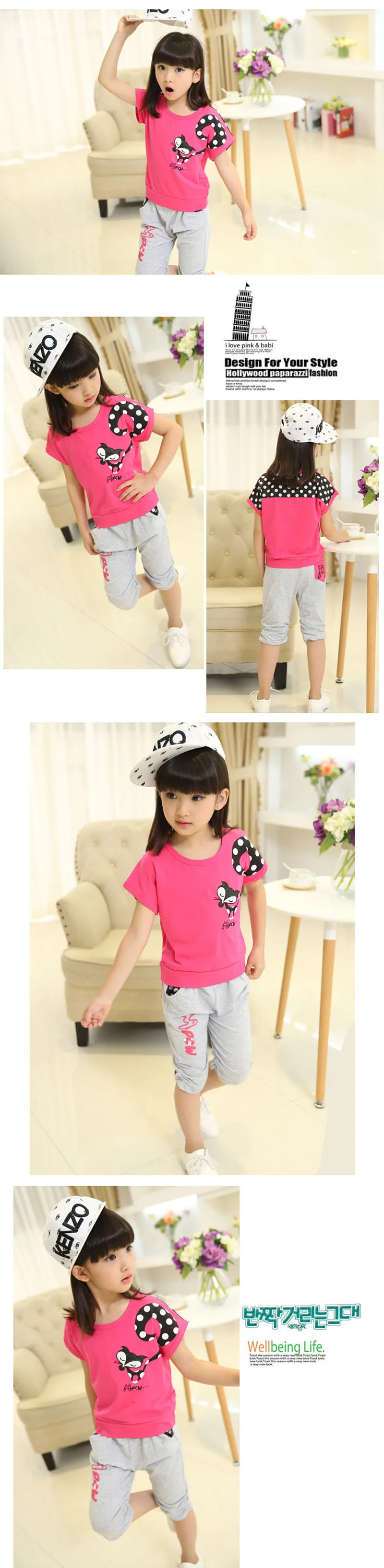 Детский комплект одежды для девочек, летняя кружевная рубашка с принтом+ шорты, костюм принцессы из 2 предметов, комплекты летней одежды для девочек 4, 6, 8, 10, 11 лет