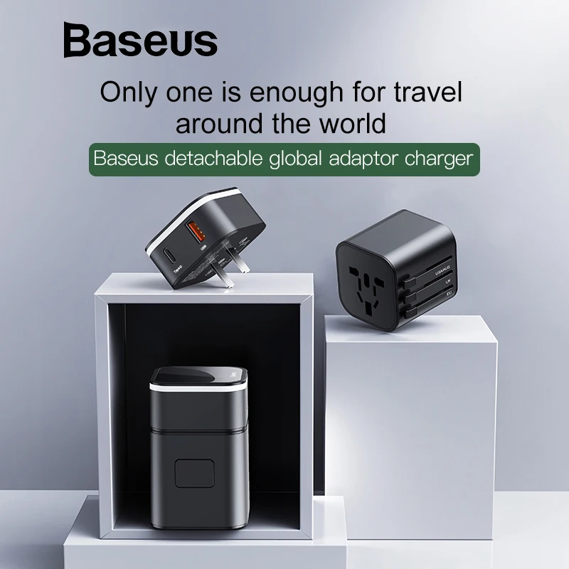 Baseus 18 Вт Быстрая зарядка 3,0 USB зарядное устройство адаптер для путешествий с PD3.0 быстрое зарядное устройство для телефона глобальная Конвертация зарядное устройство по всему миру адаптер