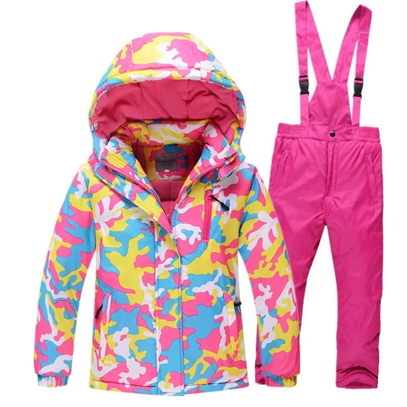 Новая лыжная куртка+ штаны, лыжный костюм с меховой подкладкой, детский зимний комплект одежды для мальчиков и девочек, новое спортивное пальто для катания на лыжах, 4-16 А