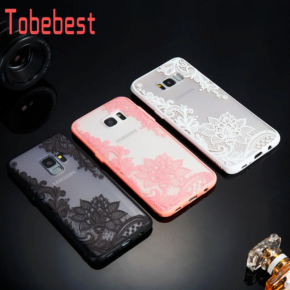 

Sexy Lace Flower Floral Phone Case For Samsung Galaxy S9/S9 Plus/S8/S8 Plus/S7/S7edge Hard PC+TPU Back Cover For Samsung S6 edge
