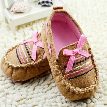 

Baby Girl Shoes Infant Girls Boys First Walkers Toddler Shoes Soft Newborn Cotton Bow-knot Shoes For Girl