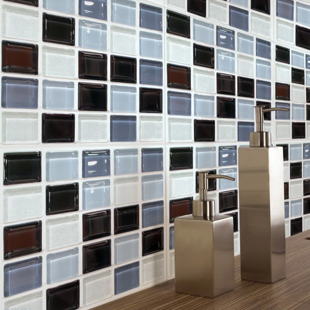 

6pcs 3d stereo wall stickers self-adhesive wallpaper simulation European mosaic tile stickers kitchen oil stickers waterproof