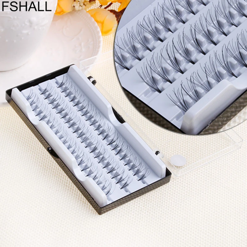 

FSHALL 8/10/12/14mm Individual Eyelash Extension Natural Makeup False Eyelashes Cluster