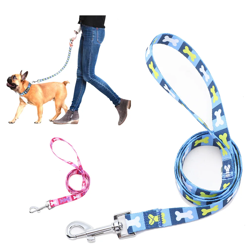 

2 Colors Dog Leash Lead Nylon Printed Pet Puppy Walking Leash Mesh Padded Running Training Leashes Rope For Small Medium Dogs