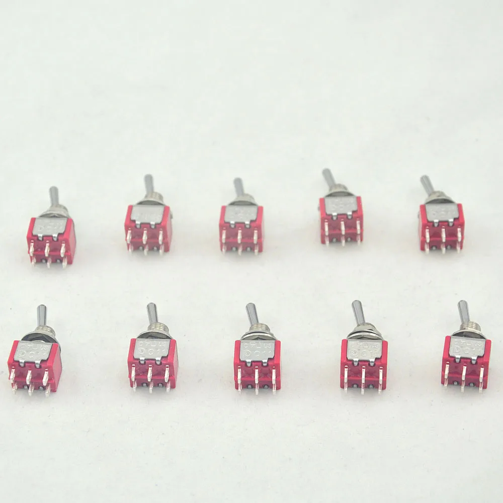 10Mini запирающий Переключатель Switch DPDT ON AC 5A/125V 2A/250V 6PIN для гитары и басов|Детали