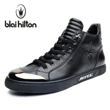 Blaibilton Pentagram Embossing Fashion Mens Shoes Casual High Top Quality Luxury 100% Genuine Leather Men Shoes Designer SD6200