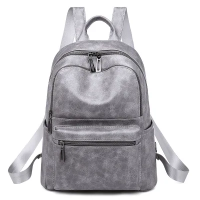 Стиль открытый дорожный рюкзак для женщин PU сумка на плечо модный тренд в - Цвет: gray