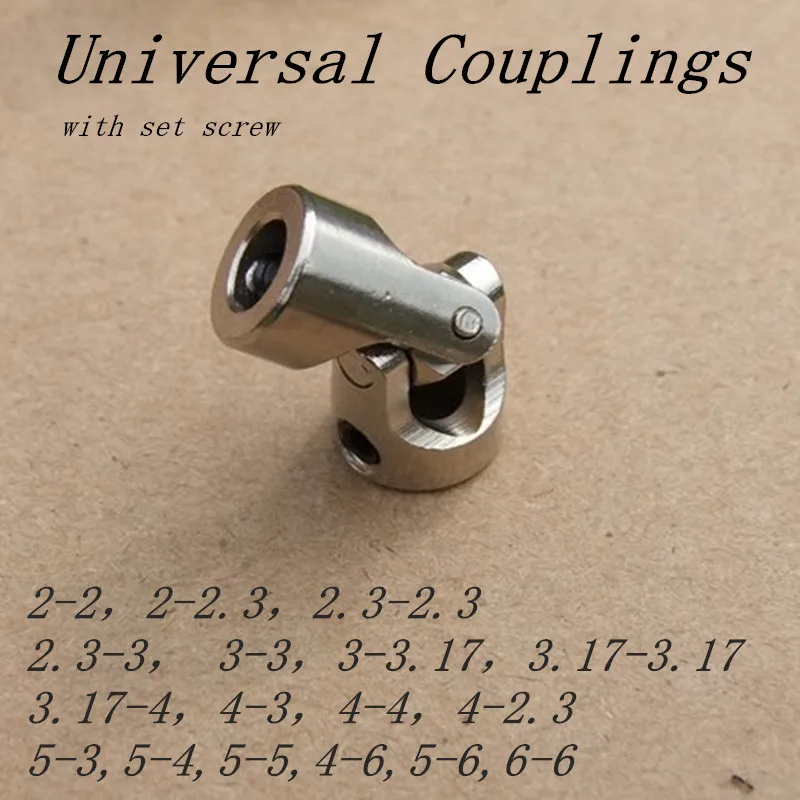 1pc 2/2.3/ 3/ 3.17/ 4/ 5/ 6/ 8/10mm Car Boat Model Universal Coupler Joint Coupling Steel Shaft Connector Crossing shaft coupler flexible coupling shaft connector rigid shaft coupler