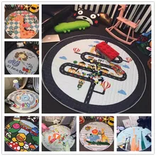 1,5 м хлопковый ковер круглый детский коврик для спортзала коврик для игр Детские игрушки органайзер для хранения детское одеяло для ползания Открытый коврик для комнаты Dec