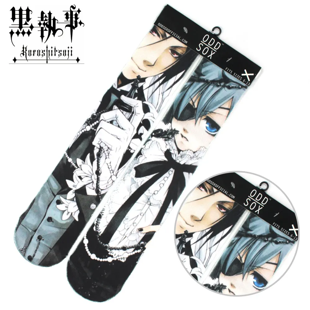 

OHCOMICS Hot Anime Black Butler Sebastian Ciel 4*16" Socks Stockings Cotton Knee-high Tight Hose Cool Cosplay Costume Decor Gift